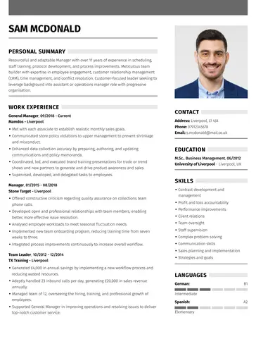 Modern CV template 2