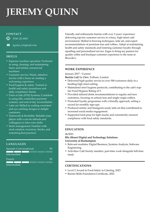 CV sample
