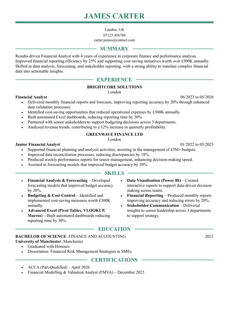 Executive Word CV template