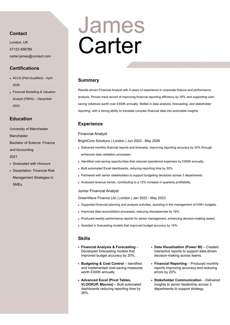 Plantilla Word CV template
