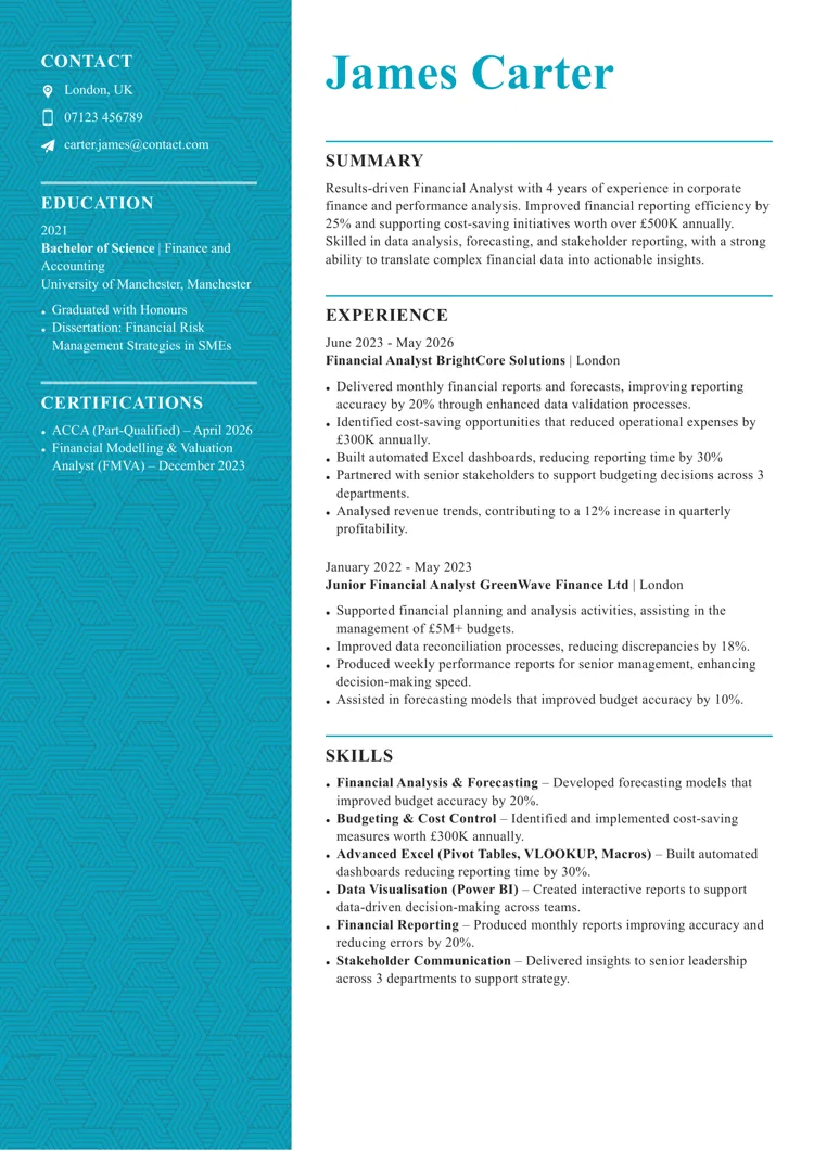 Modern Word CV template