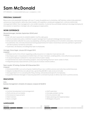 Basic CV template