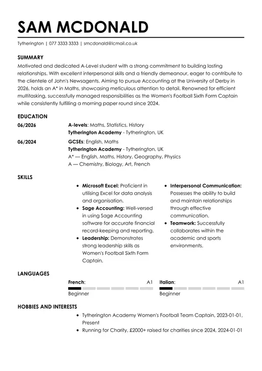 cv templates cv for 16 year old cv template