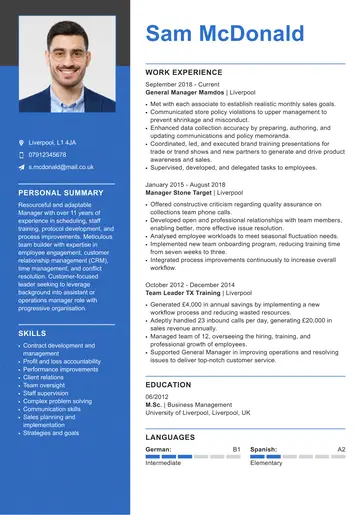 Modern CV template