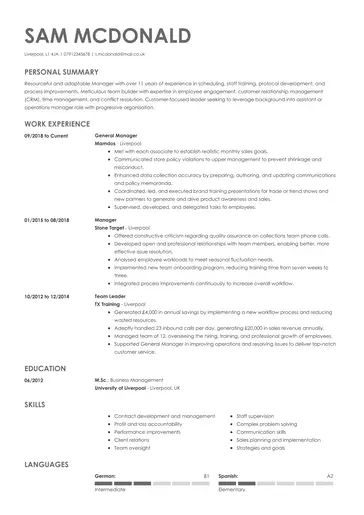 Modern CV template