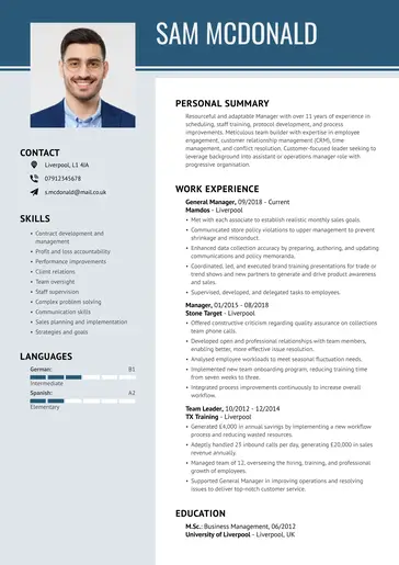 Modern CV template