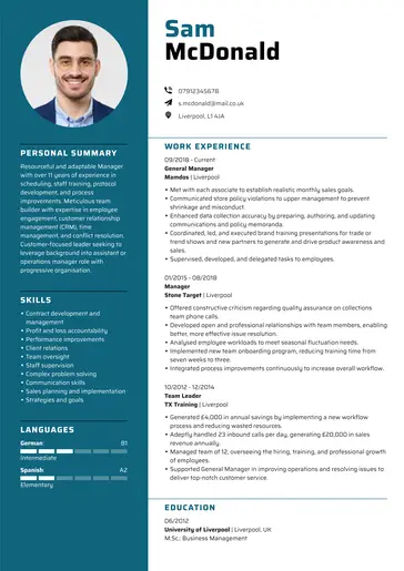 Modern CV template