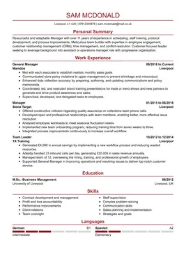 Professional CV template