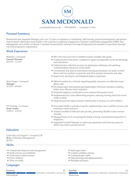 Professional CV template