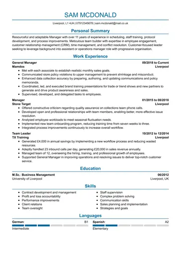 Professional CV template