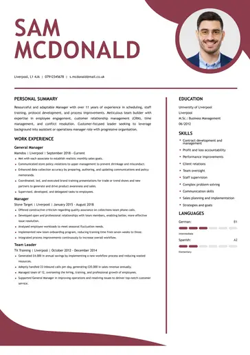Professional CV template