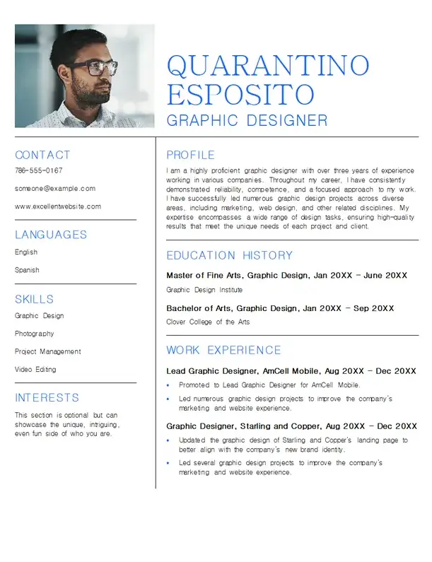 Graphic Designer Word CV template