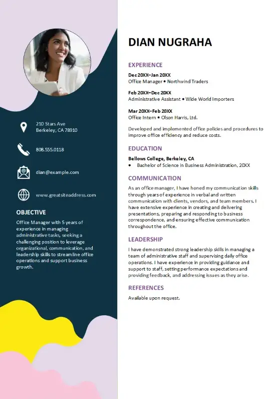 Playful business Word CV template