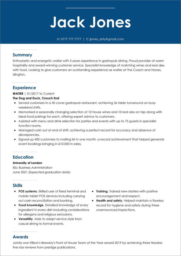 ms word cv template