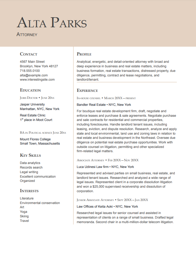 free Google Docs CV template