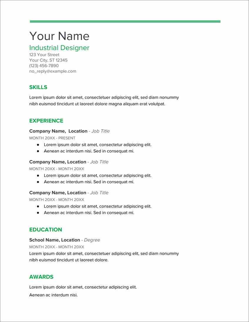 British Cv Template Free Download