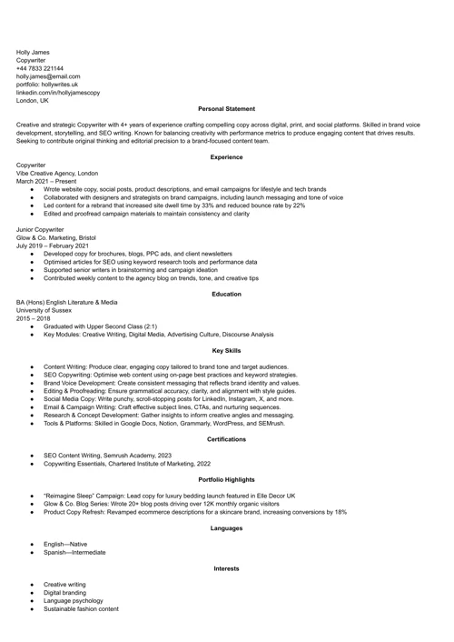 CV sample