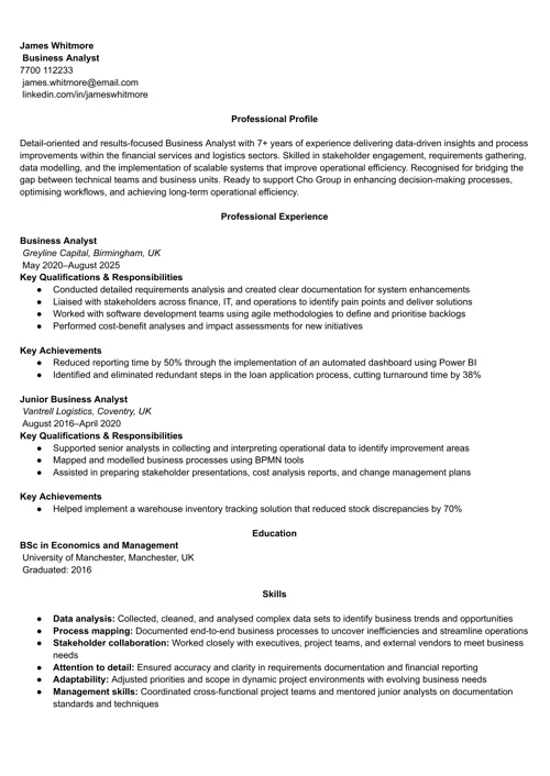 cv sample