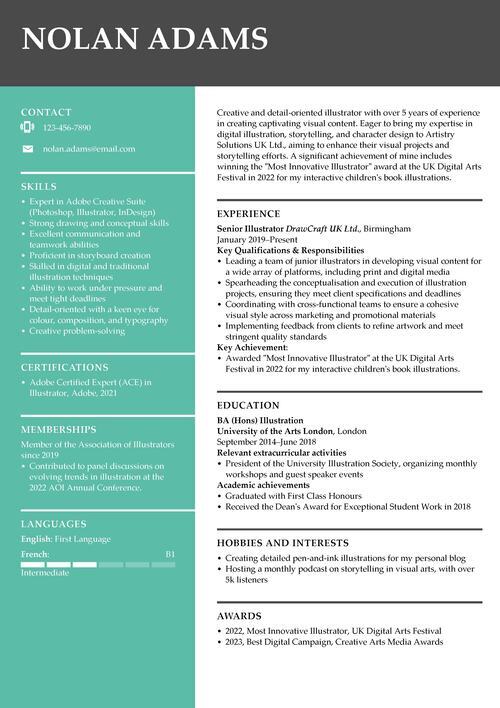 illustrator CV example