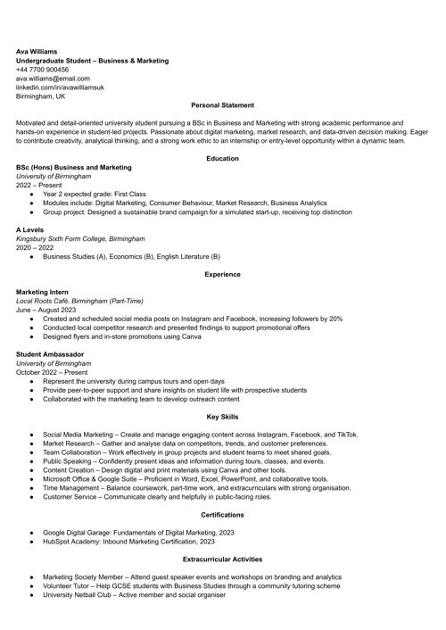 cv sample