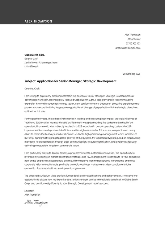 modern cover letter template