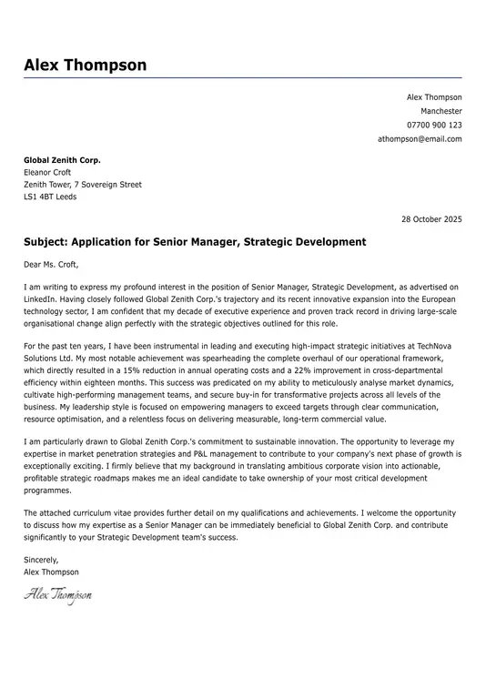 modern cover letter template