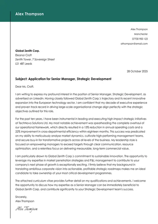 modern cover letter template