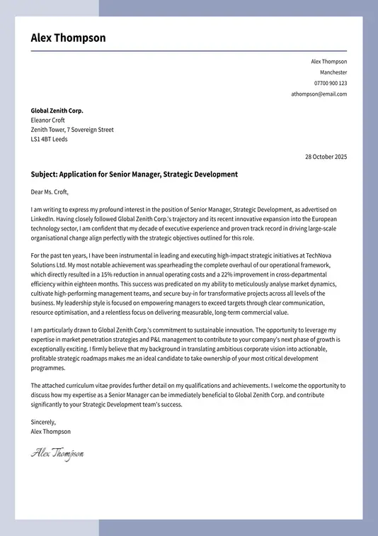 modern cover letter template