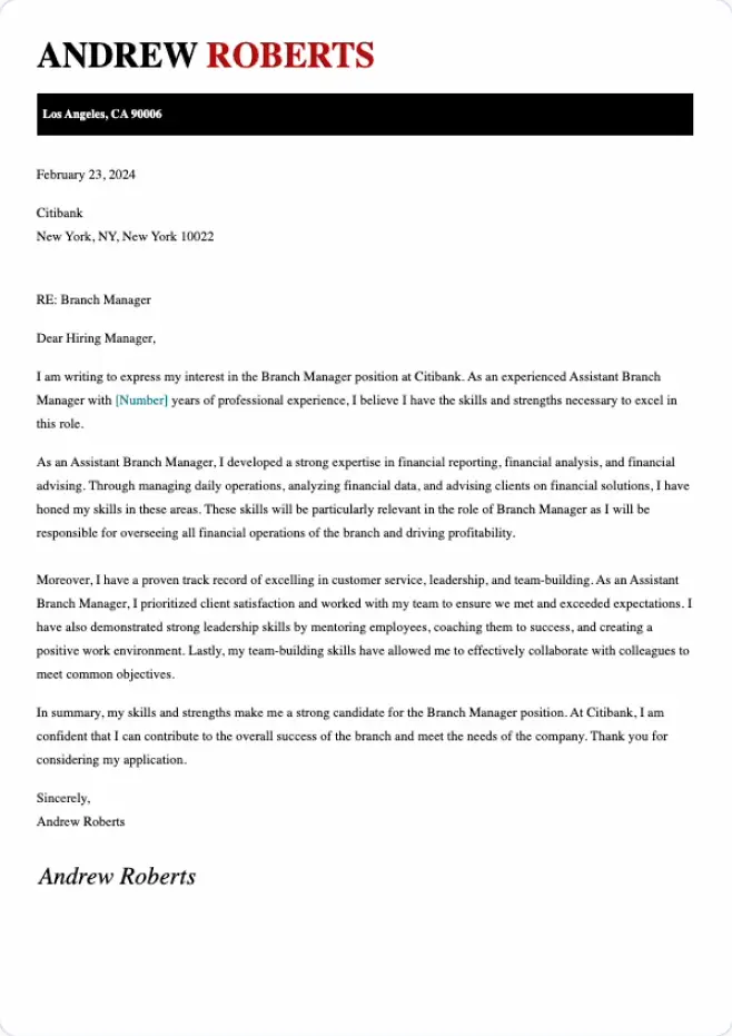 modern cover letter templates features