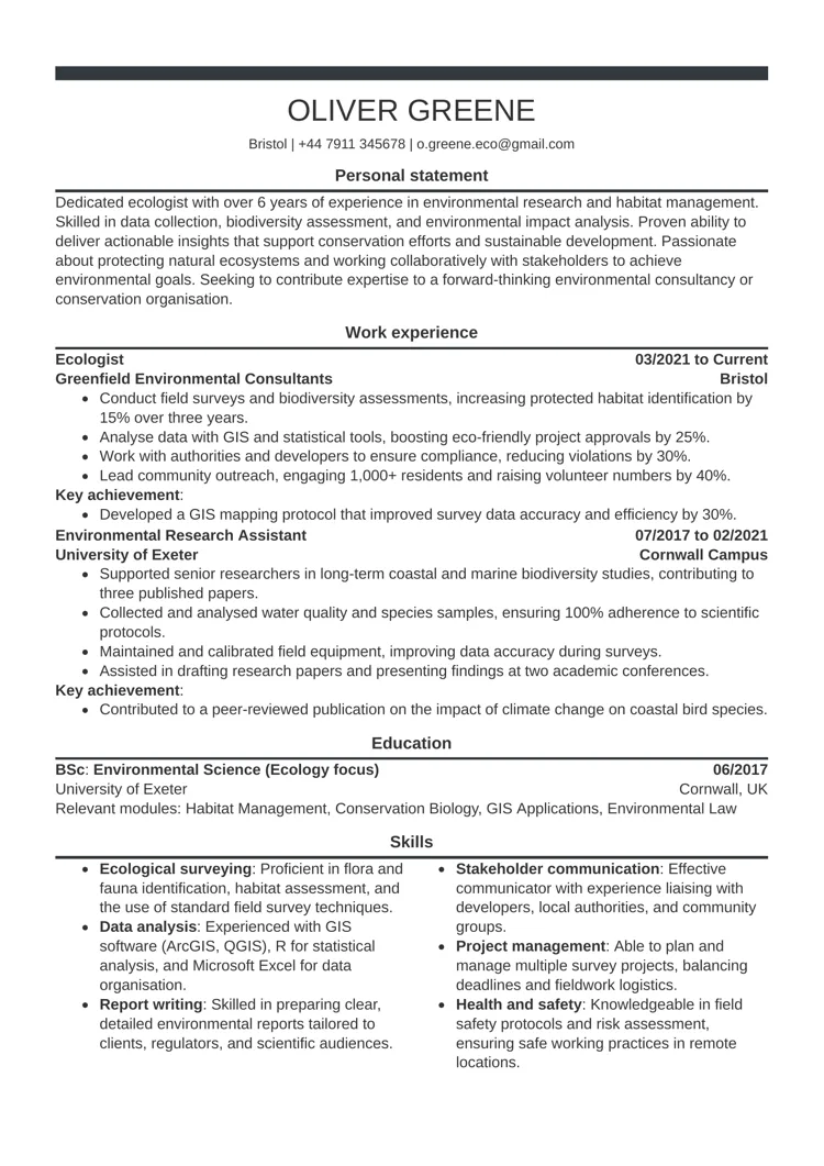 modern CV template