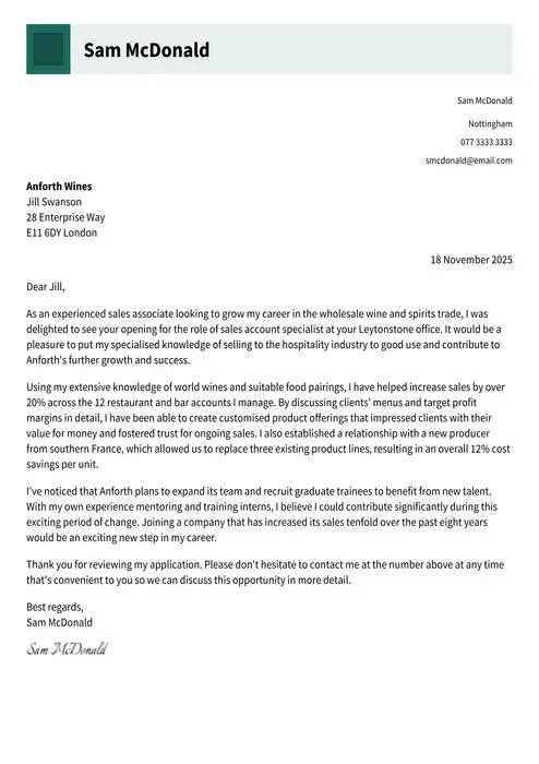 motivation letter example