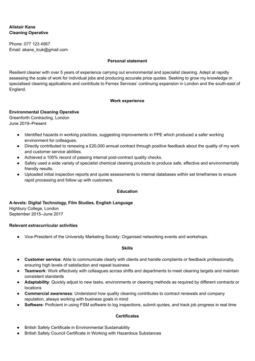 Perfect CV 
