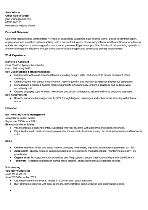 CV Sample