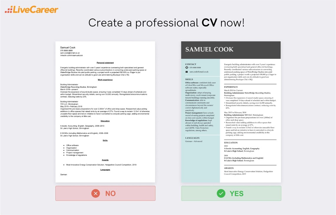 personal details on a cv example