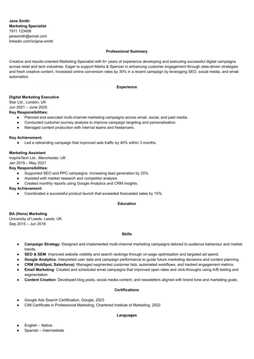 CV example