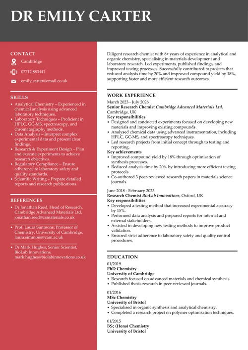 references on a CV