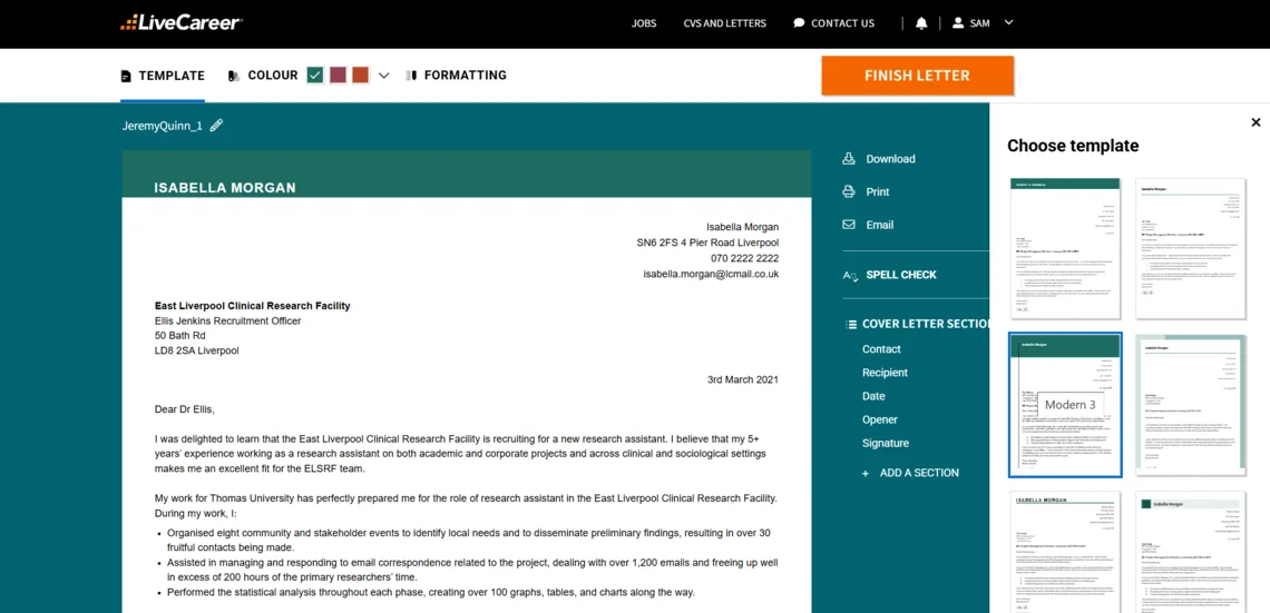 Research Assistant Cover Letter Example

