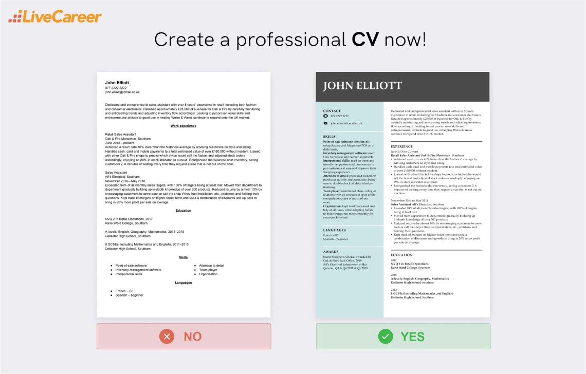 sales assistant cv example