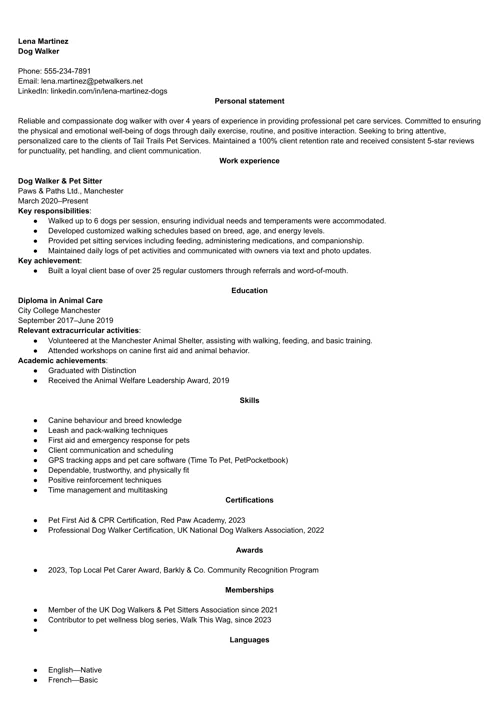 CV sample