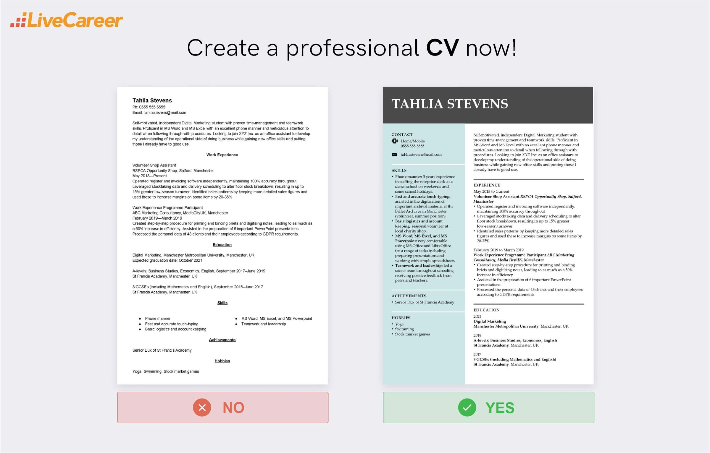 Student Cv Template How To Write 10 Examples