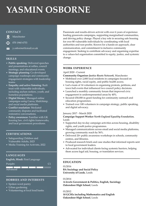 CV sample