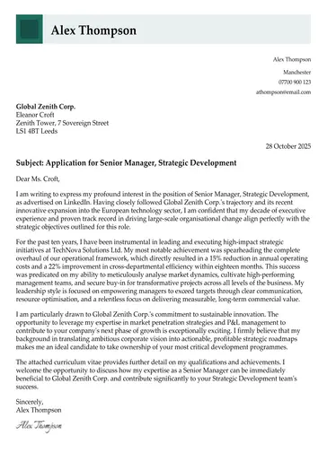 traditional cover letter example