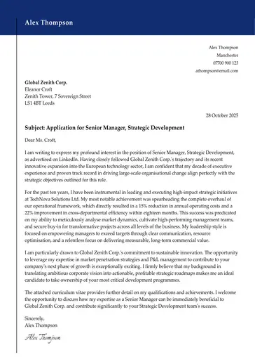 traditional cover letter example