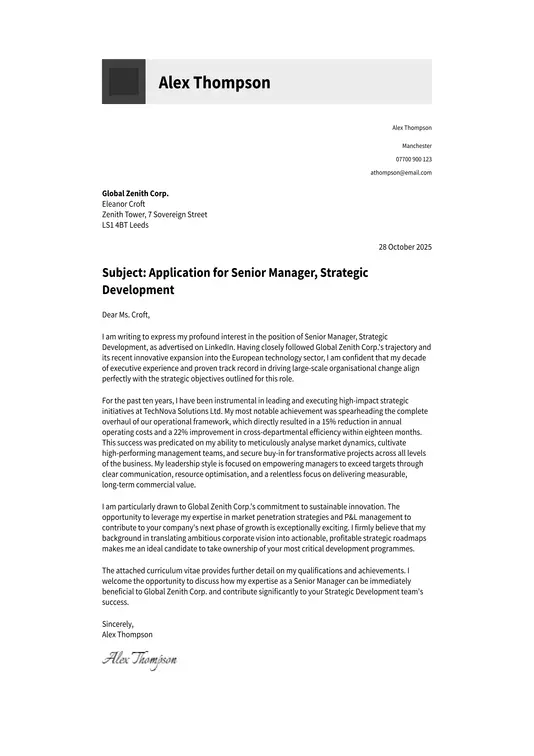 traditional cover letter template