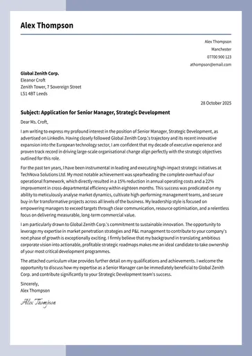 traditional cover letter example