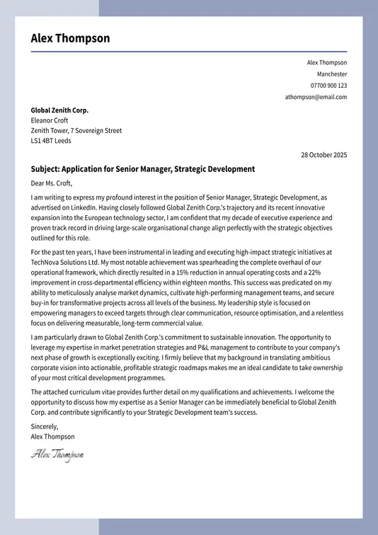 traditional cover letter template