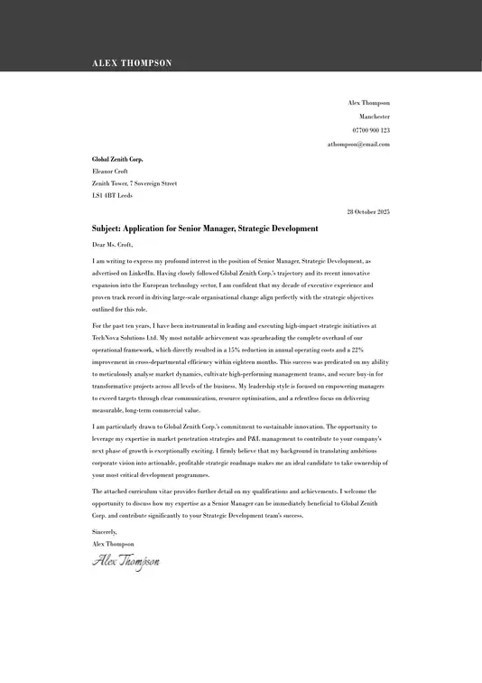 traditional cover letter template