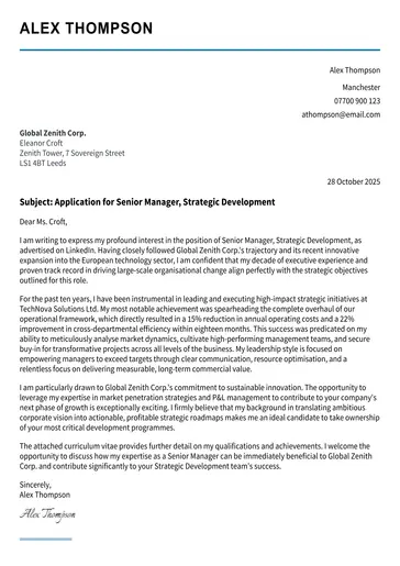 traditional cover letter example