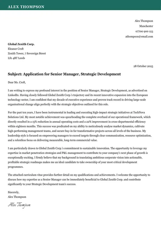 traditional cover letter template